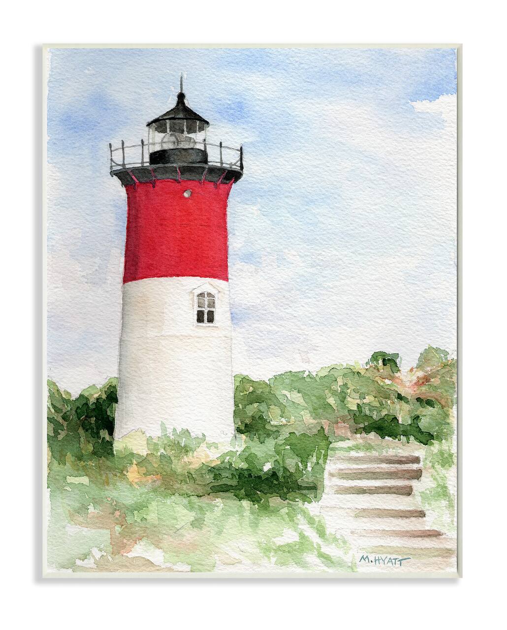 Stupell Industries Stairs Leading To Nauset Lighthouse Green Cliffside Wall Art